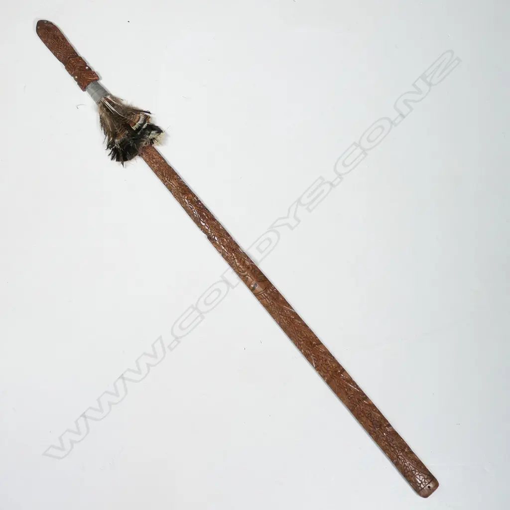 A carved Māori Taiaha, Image 1++