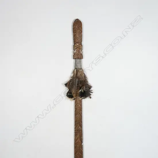 A carved Māori Taiaha,