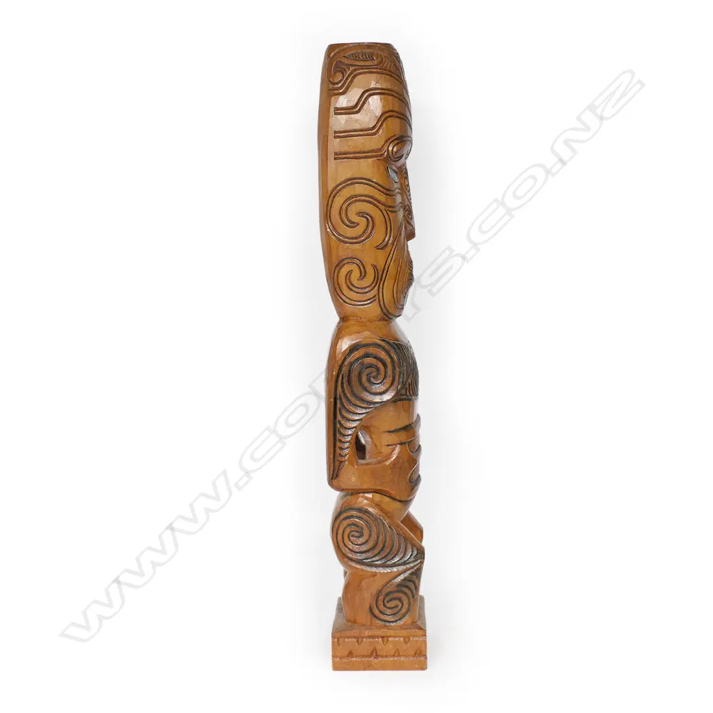 A c.1970s Māori carved tekoteko figure, Image 1++