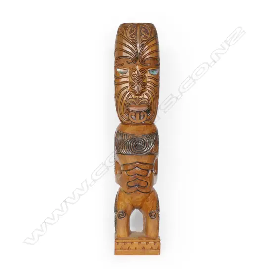 A c.1970s Māori carved tekoteko figure,