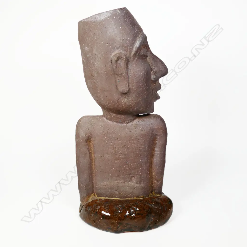 A hand sculpted terracotta figure of Papatūānuku (Earth Mother), Image 1++