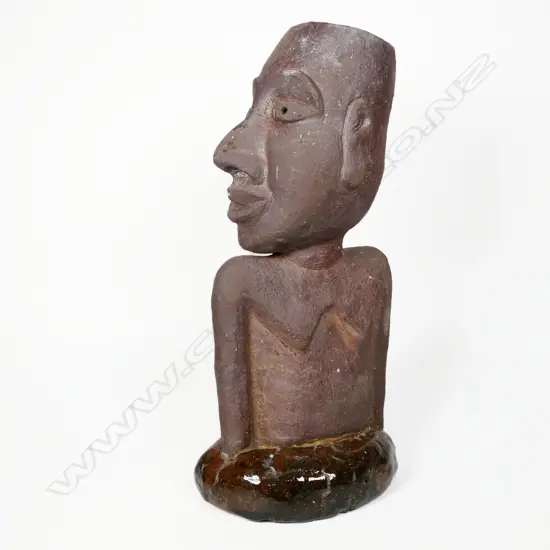 A hand sculpted terracotta figure of Papatūānuku (Earth Mother),