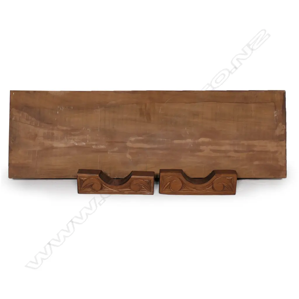 A Māori trout carved rectangular panel, Image 1++