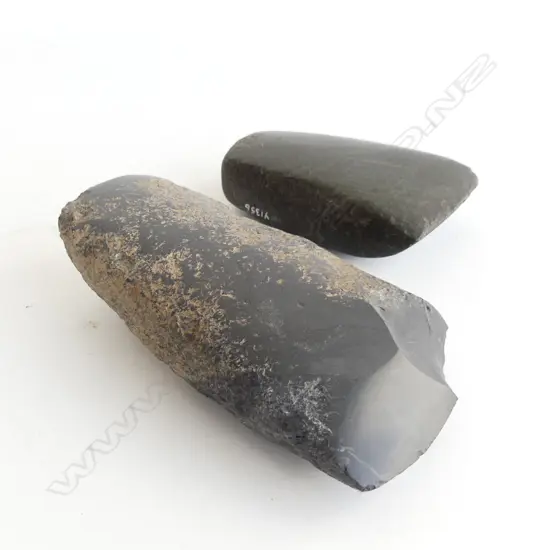 Two Māori pre-European stone toki (adze),