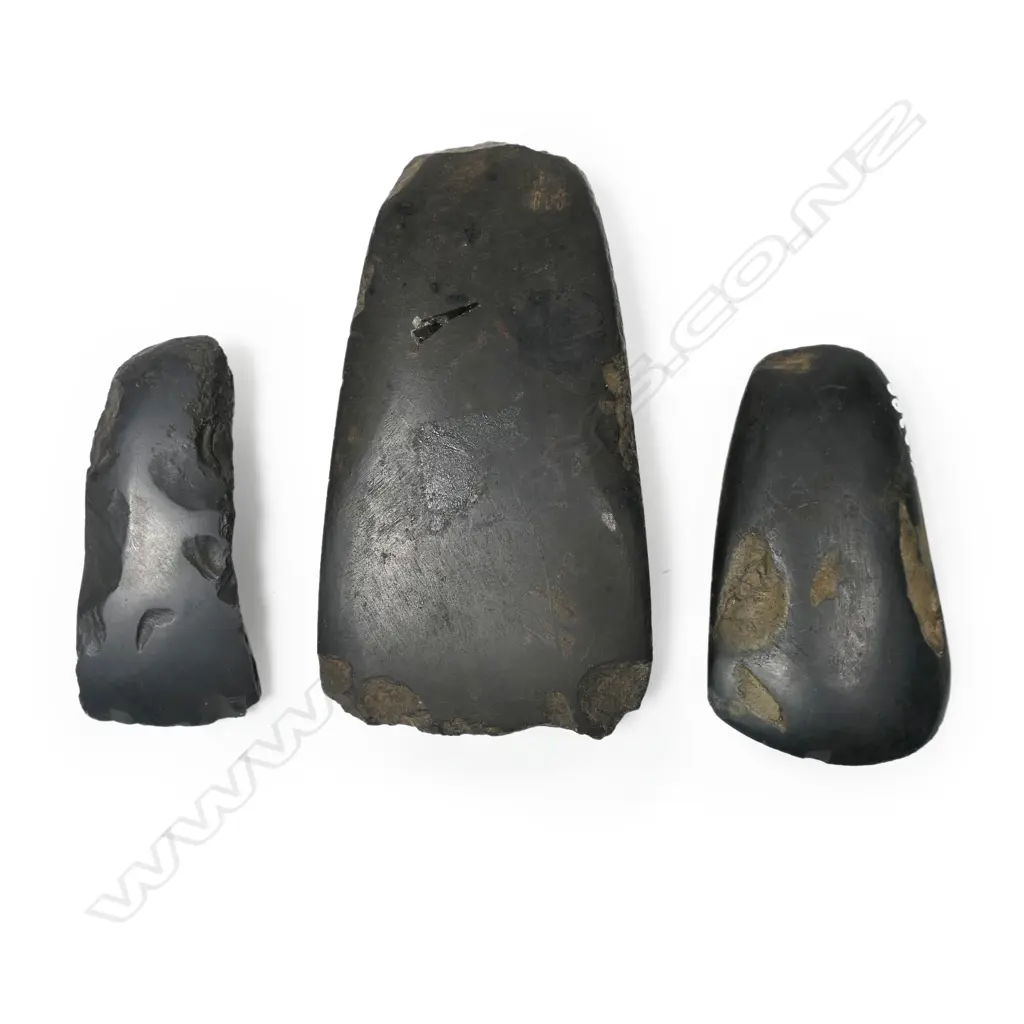 Three small Māori stone toki (adze), Image 1++