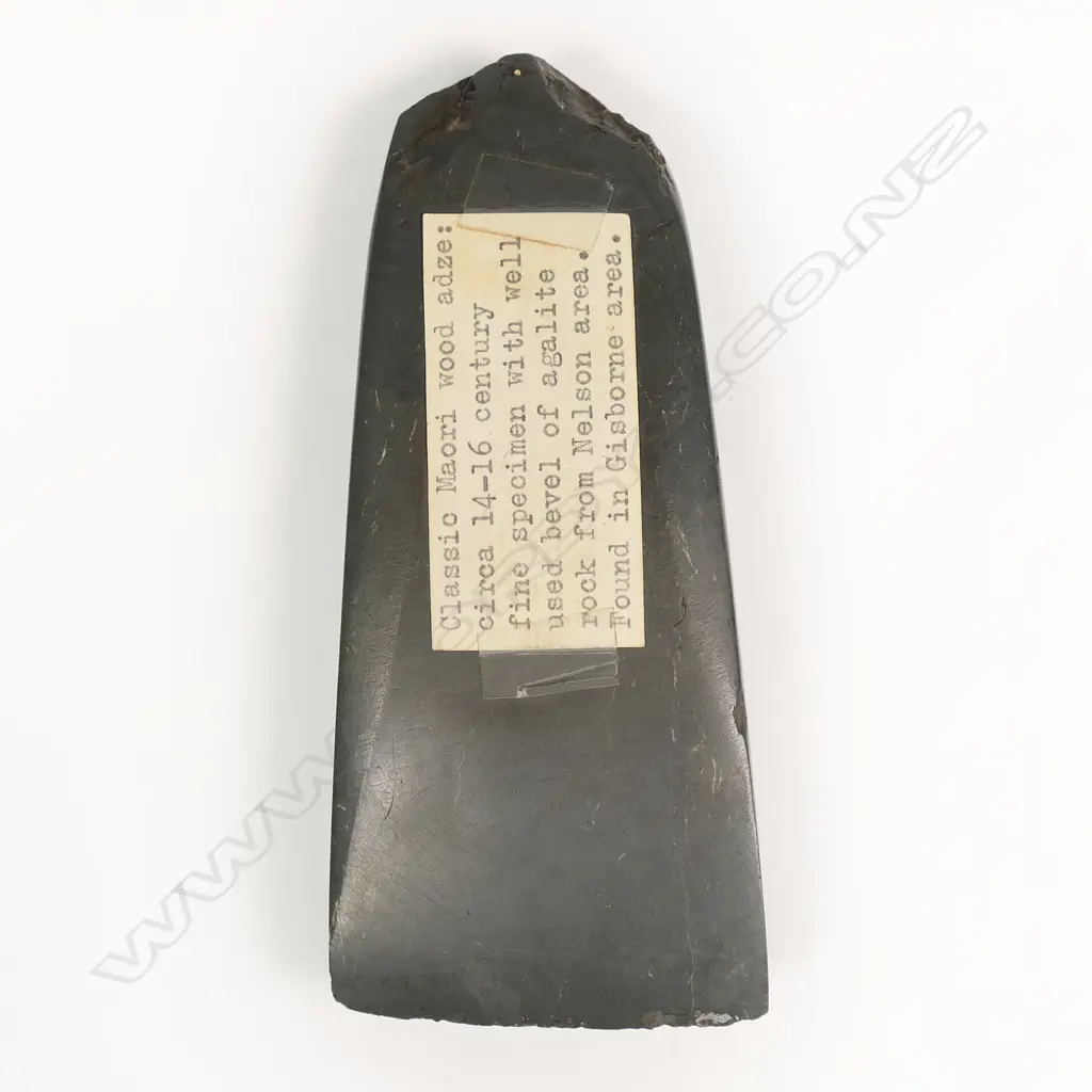 A pre-European Māori argillite toki (adze), Image 1++