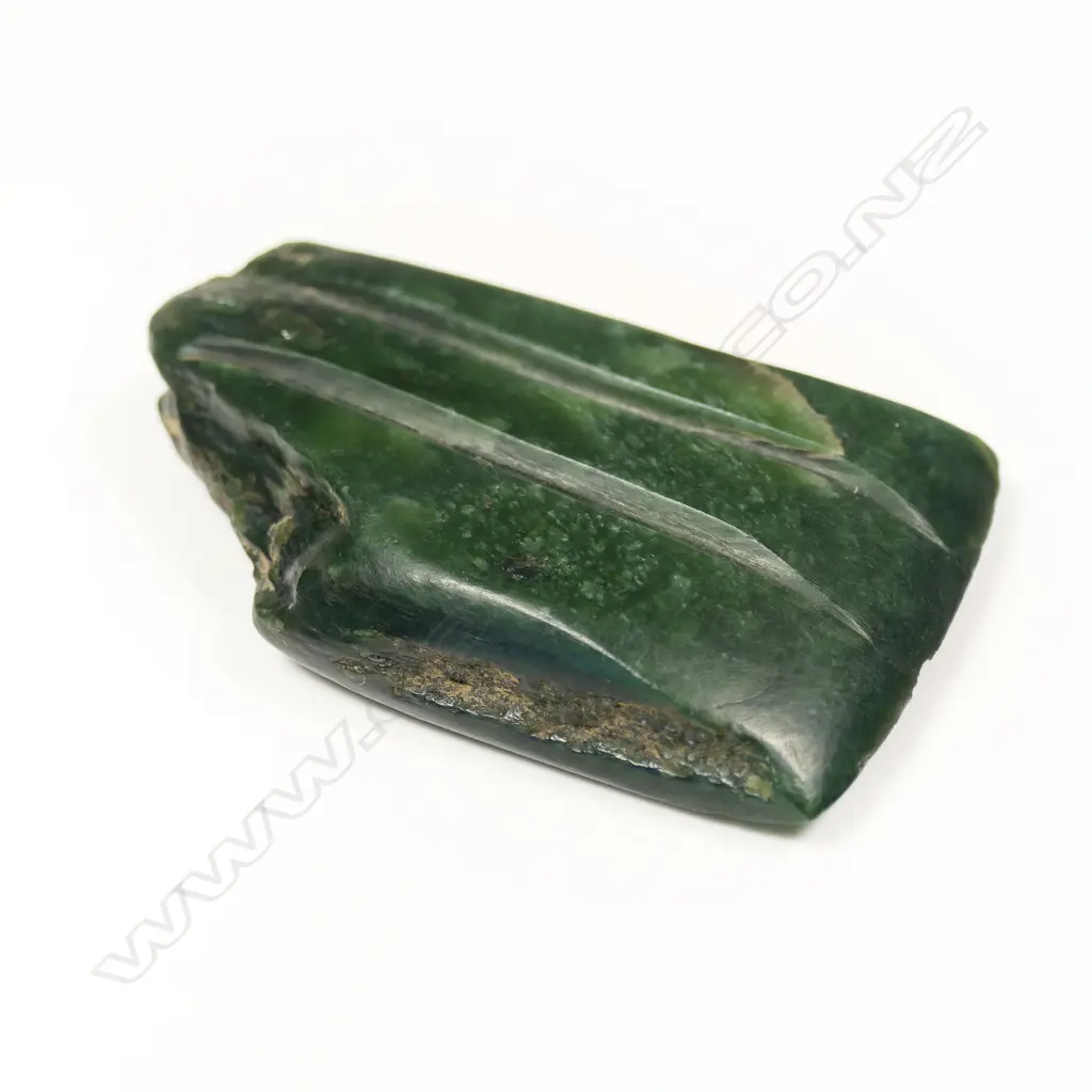 A Māori old small pounamu worked toki (adze), Image 1++