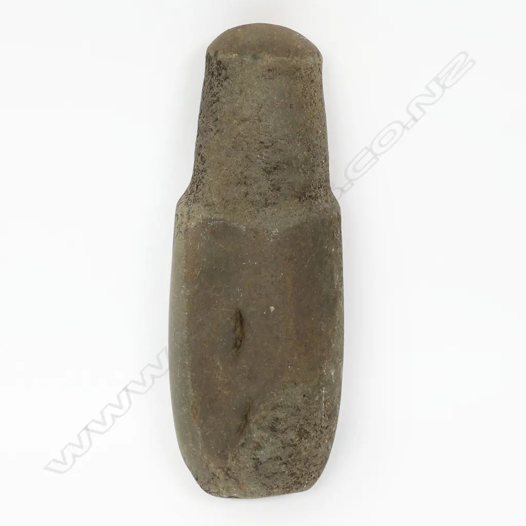 A pre-European Māori patu muka (stone pounder) Image 1++