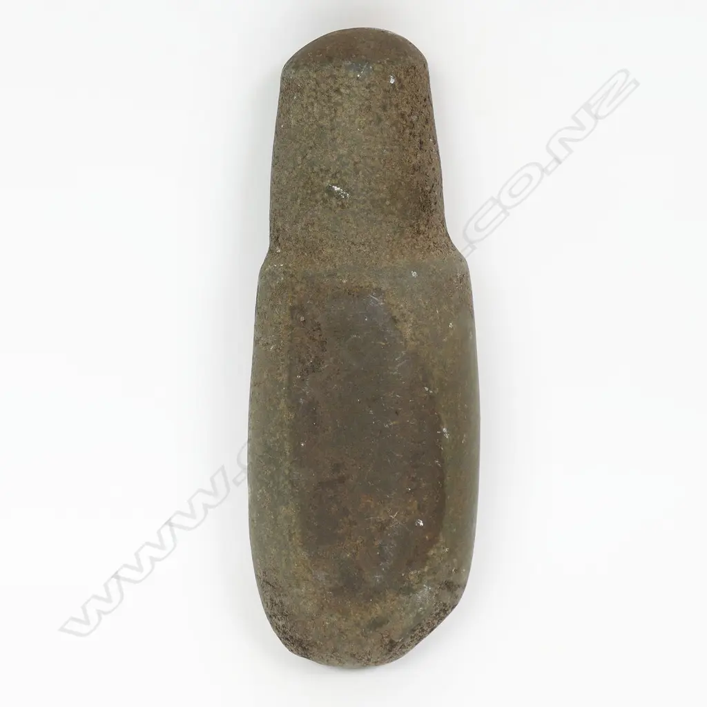 A pre-European Māori patu muka (stone pounder) Image 1++