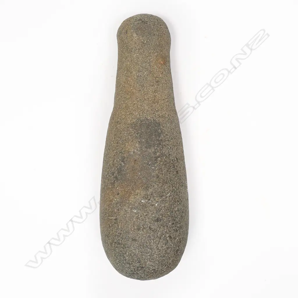 A pre-European Māori patu muka (stone pounder) Image 1++