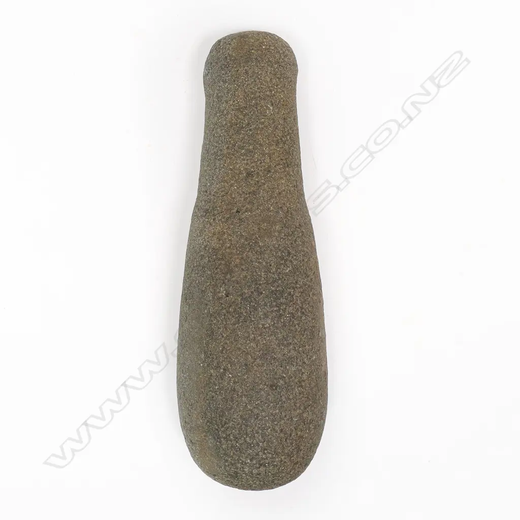 A pre-European Māori patu muka (stone pounder) Image 1++