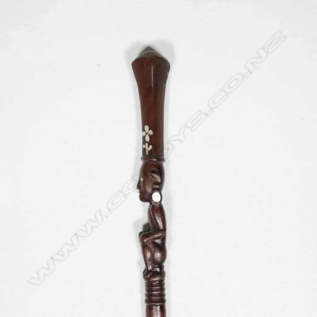 Vintage Solomon Islands Figure topped Walking Stick, Image 1++