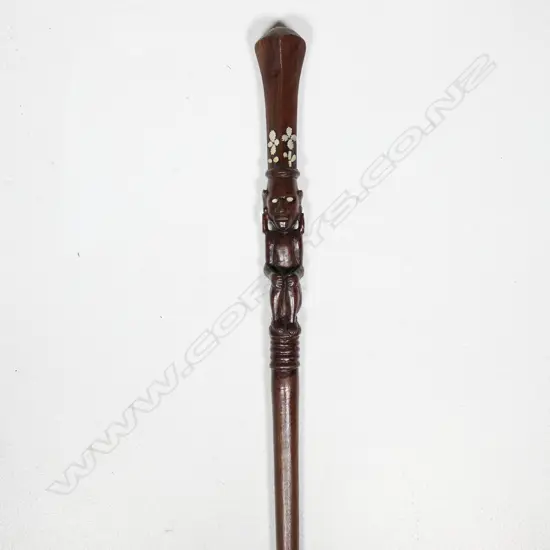 Vintage Solomon Islands Figure topped Walking Stick,