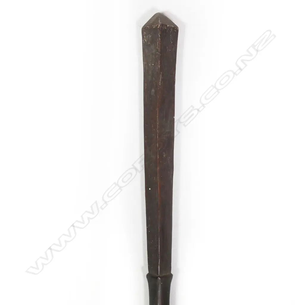 A long and heavy vintage tribal wooden club, Image 1++