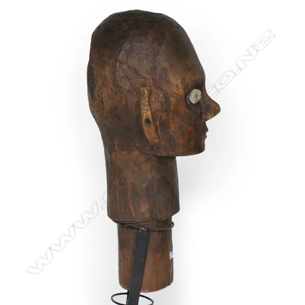 Sumatran Batak 'Tau Tau' Carved Head on stand, Image 1++