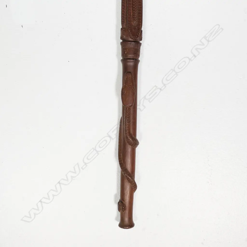 A vintage carved ebony Trobriand Island (PNG) walking stick, Image 1++