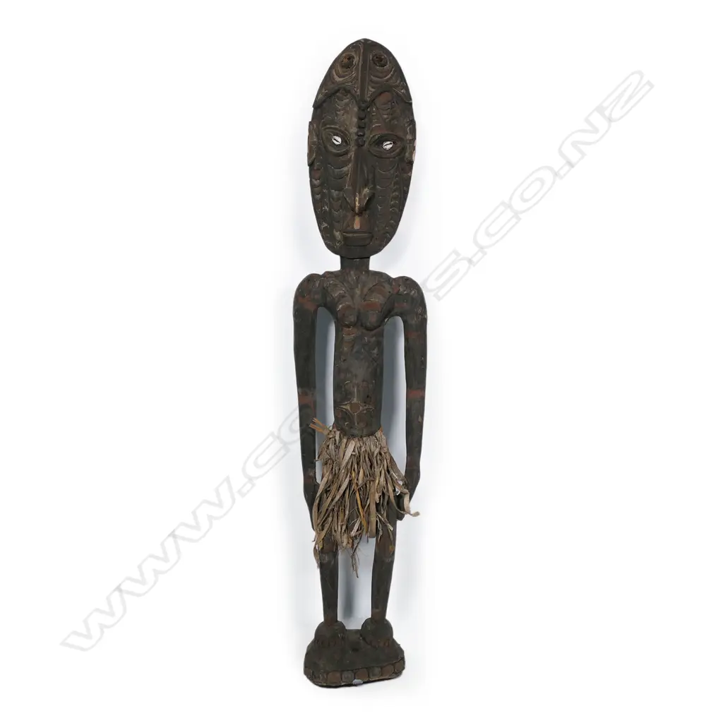 PNG Sepik River Carved Wood Standing Male Figure, Image 1++