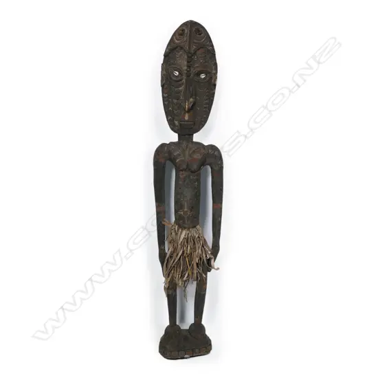 PNG Sepik River Carved Wood Standing Male Figure,