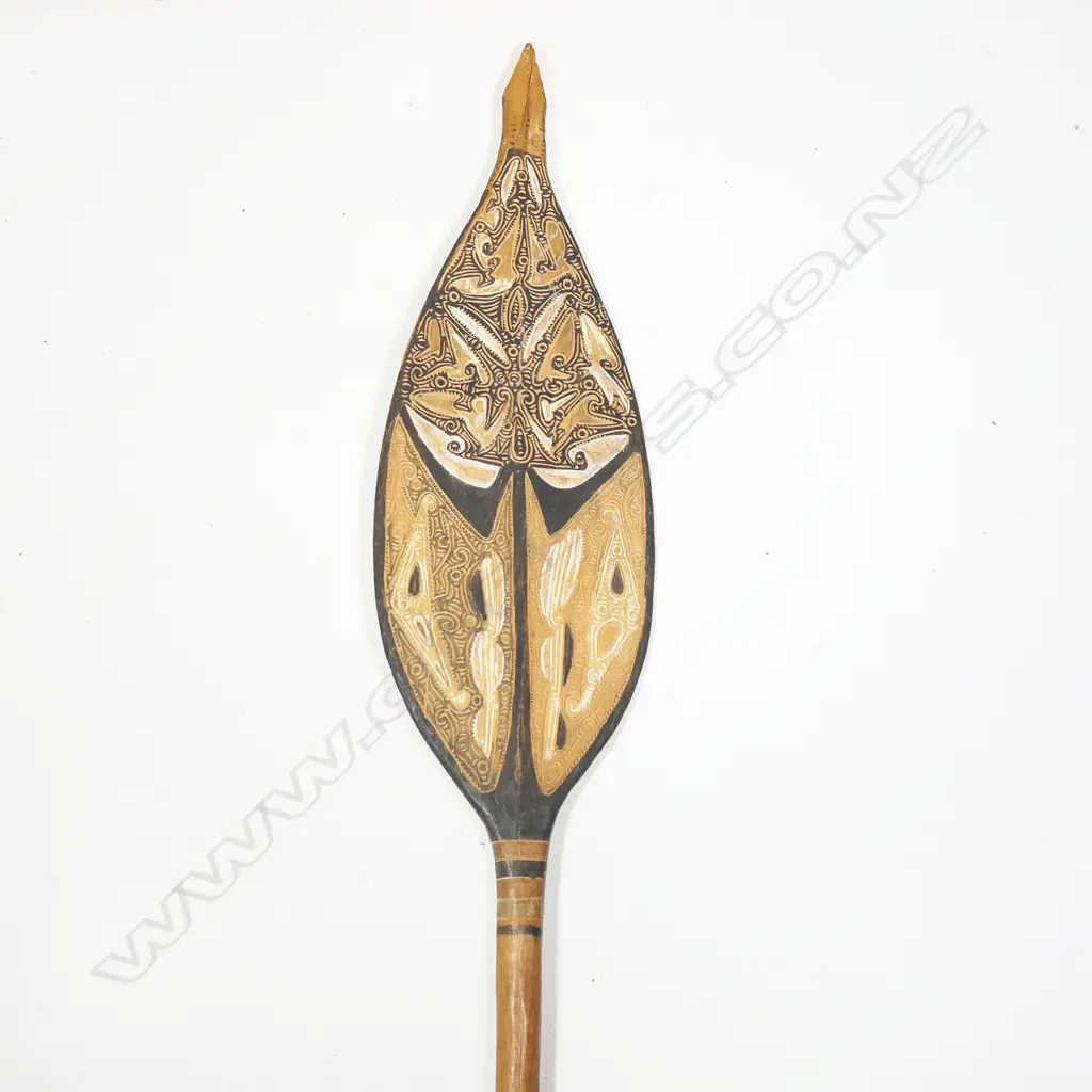 A PNG large carved wooden canoe paddle, Image 1++