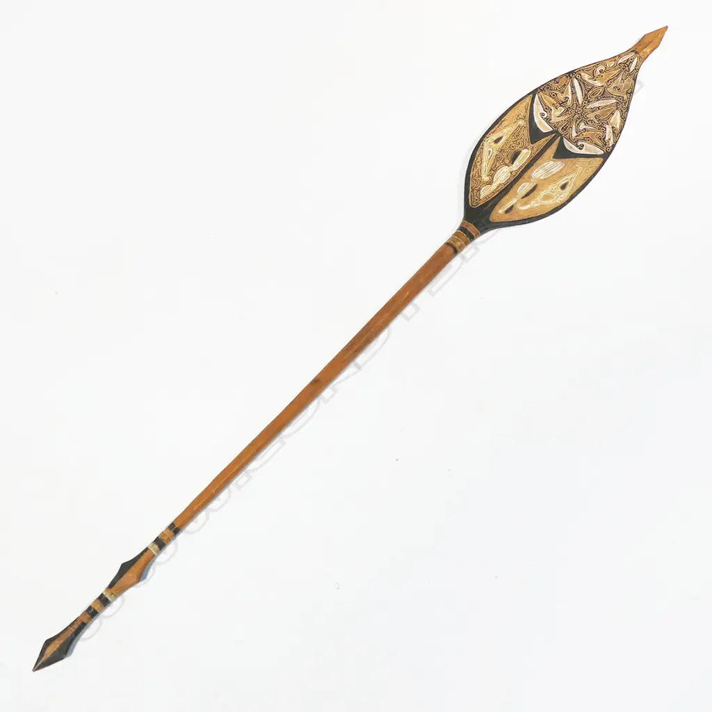 A PNG large carved wooden canoe paddle, Image 1++