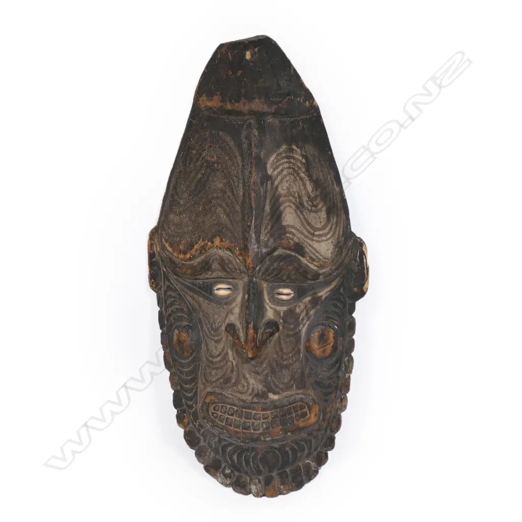 PNG painted carved wood spirit mask, Image 1++