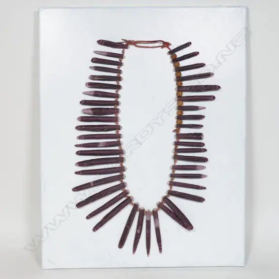 Imperial pencil urchin spine necklace on canvas,