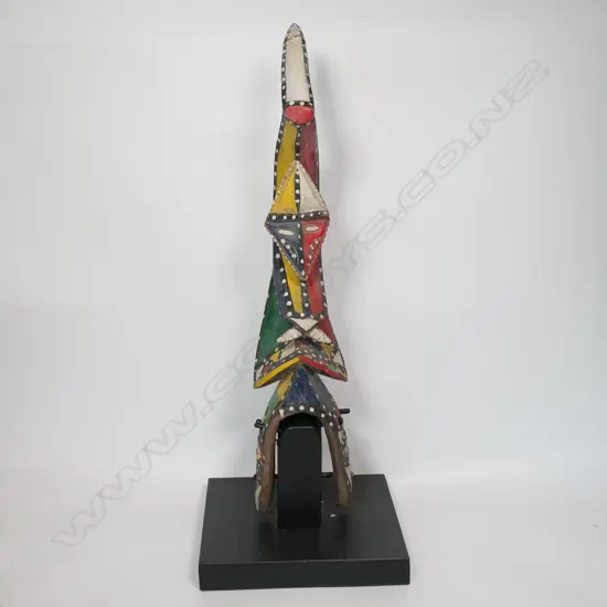 A Spirit bird canoe prow on stand,