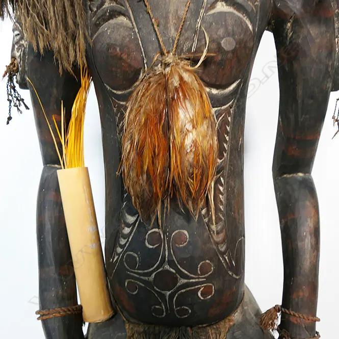 A PNG Orator figure on a stool with supporting figures, Image 1++