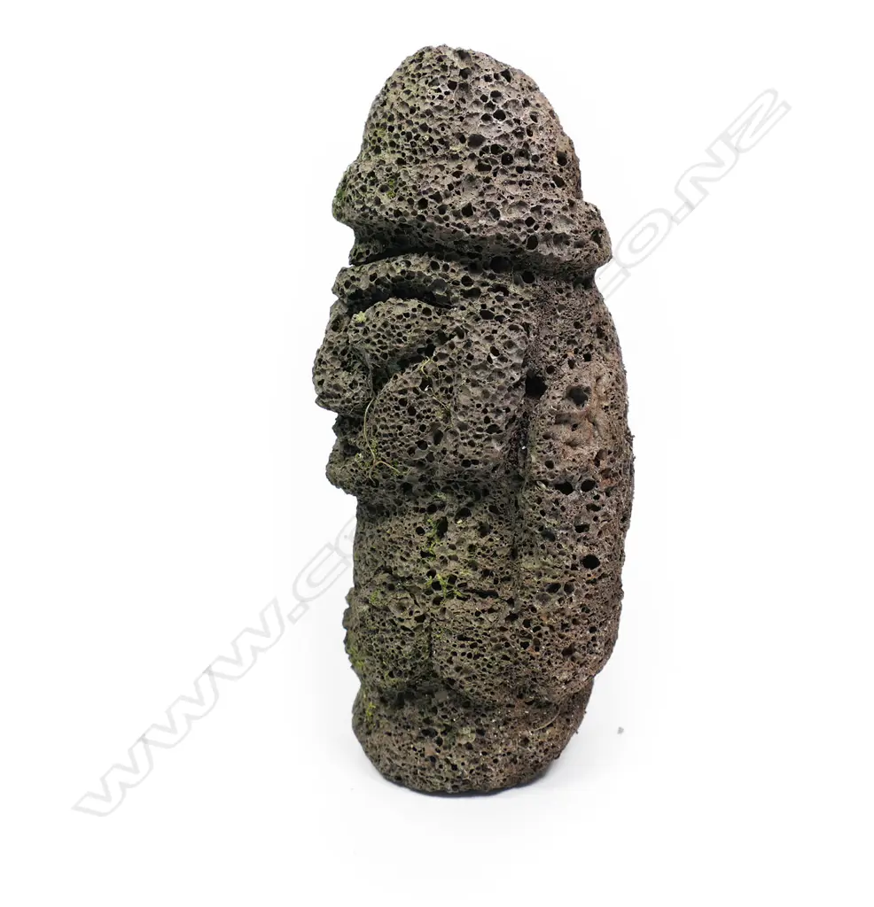 A Korean 'Dol Hareubang' carved god statue in a 'cave' form surround, Image 1++