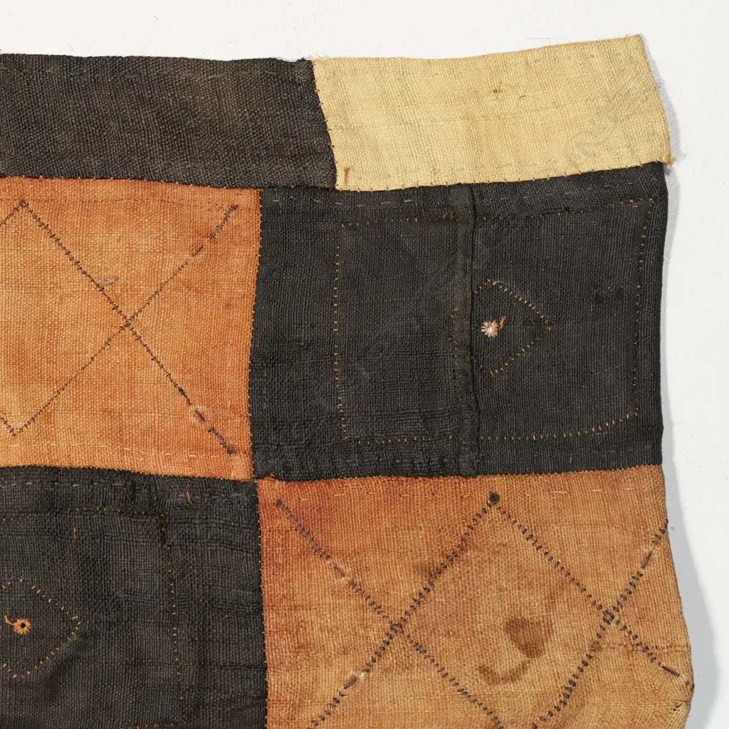 Vintage African kuba cloth patchwork runner, Image 1++