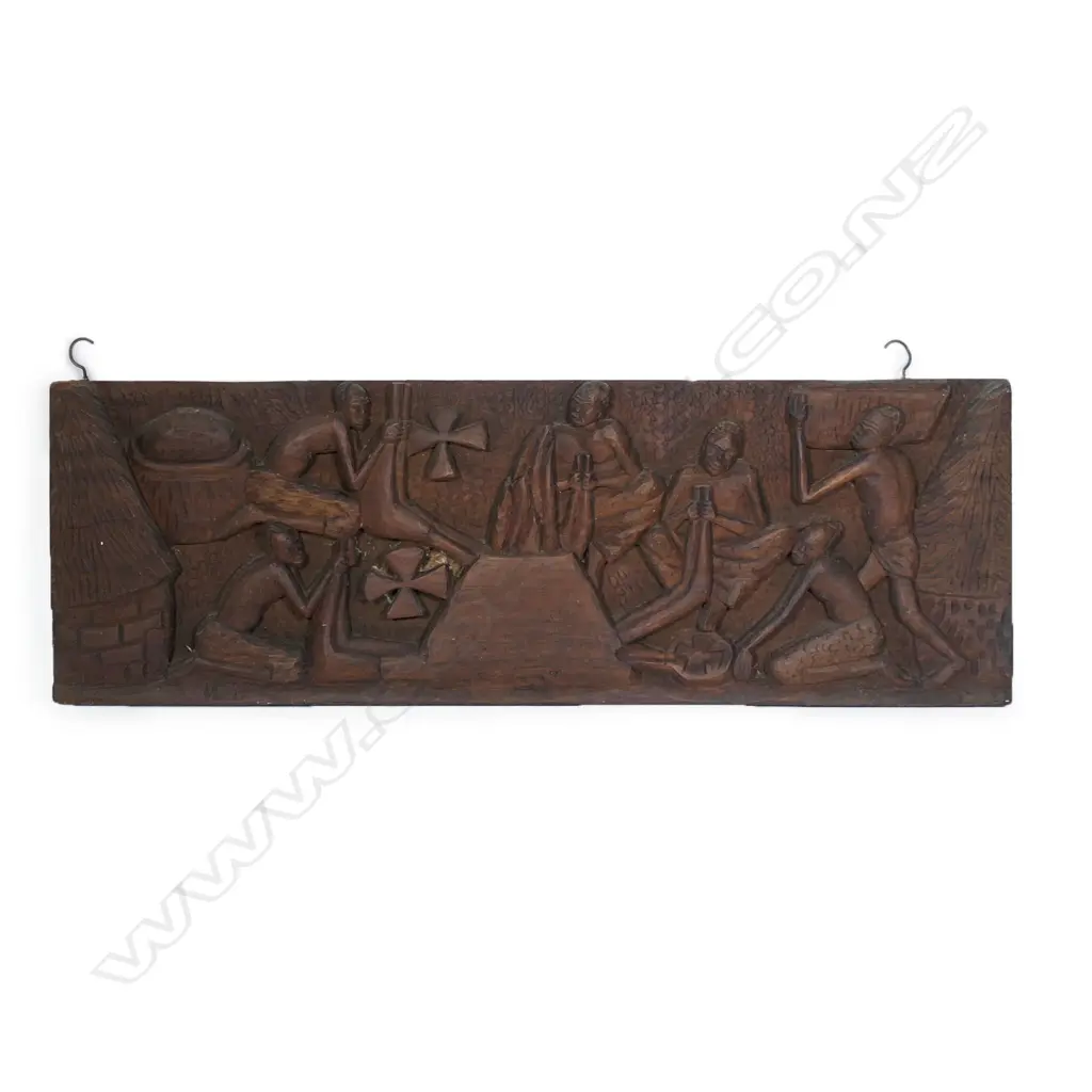 An African carved wooden panel, Image 1++