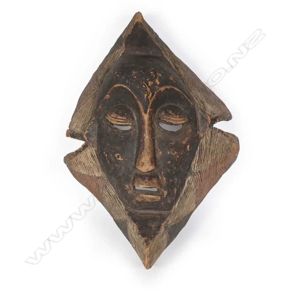 An old and large carved wood mask from the Songye tribe Democratic Republic of Congo, Image 1++