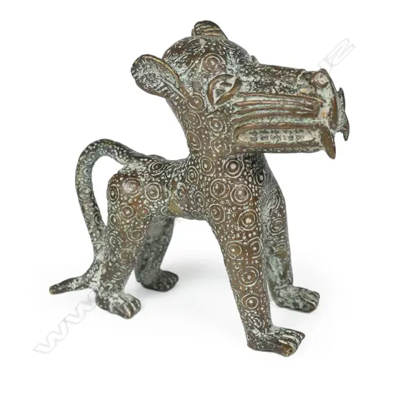 A Benin Nigeria bronze leopard figurine,