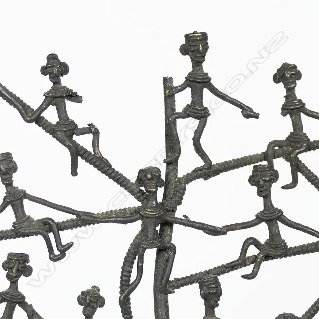 A Benin metal work 'Tree of Life" sculpture, Image 1++