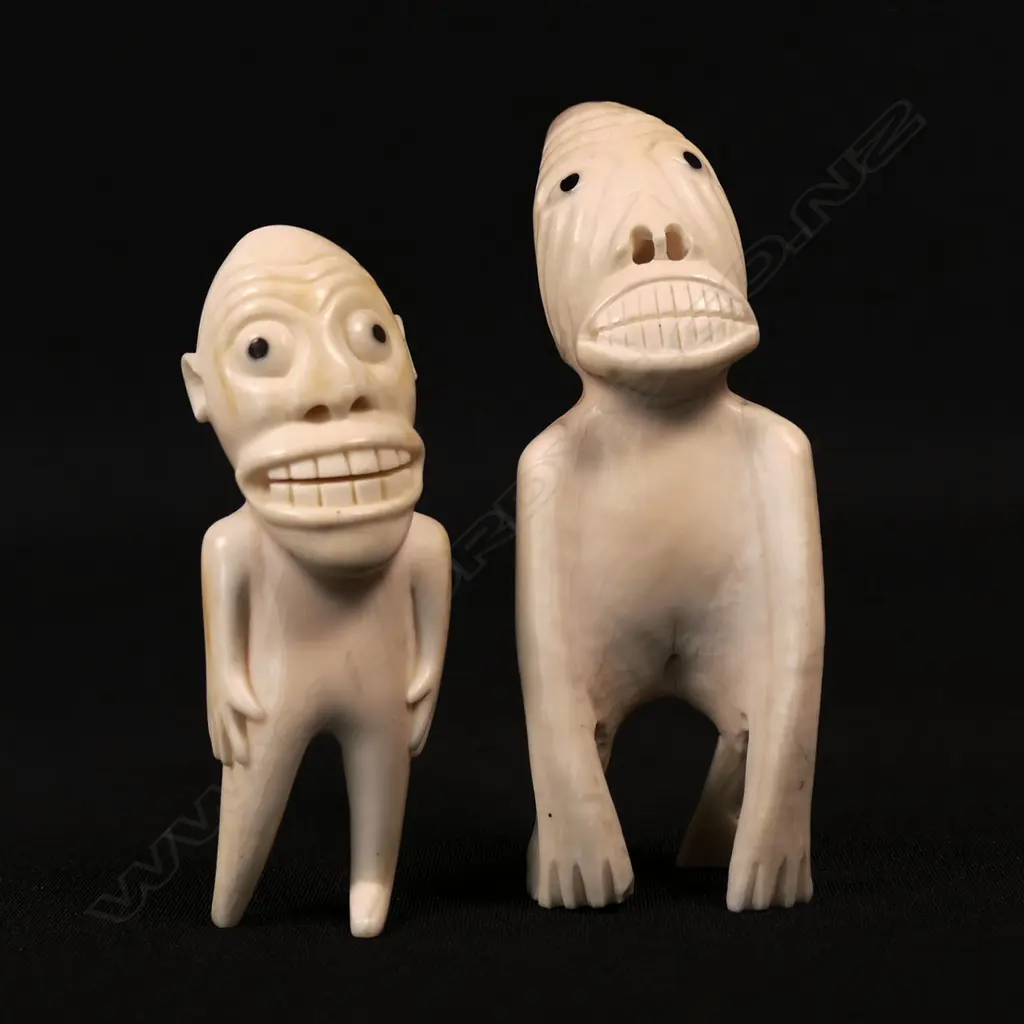 Two Inuit culture marine ivory Tupilak (tupilaq) shamanistic carvings Image 1++