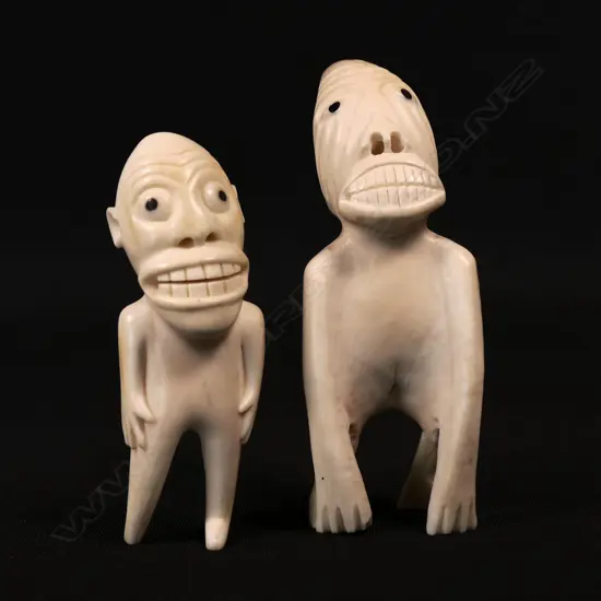 Two Inuit culture marine ivory Tupilak (tupilaq) shamanistic carvings