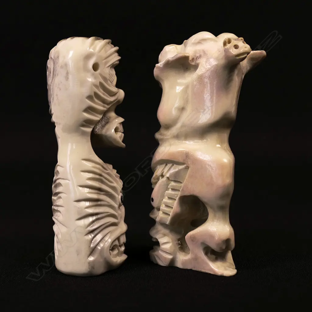 Two Inuit culture reindeer antler Tupilak (tupilaq) carvings Image 1++