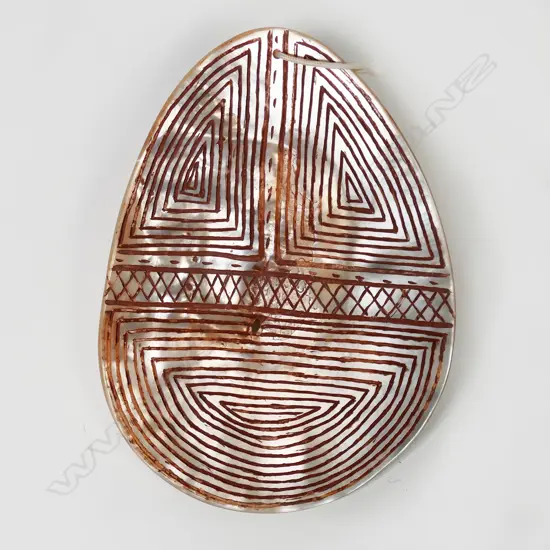 An Australian Aboriginal pearl shell lonka lonka (pubic cover)