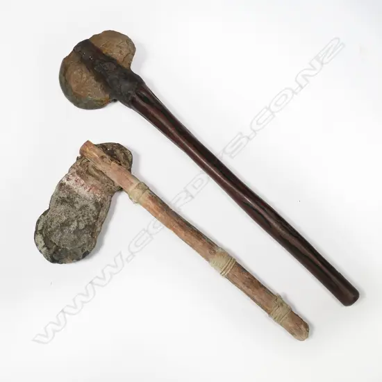 Two Aboriginal hafted stone axes