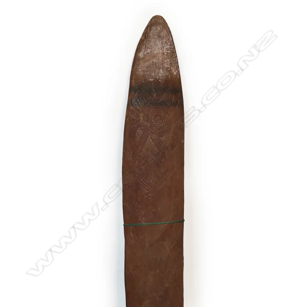 A large old Aboriginal churinga ( tjurunga) object of religious significance Image 1++