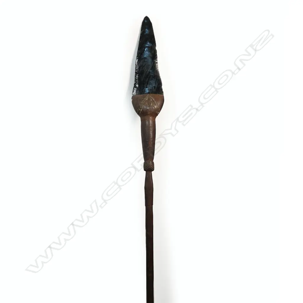 An obsidian bladed spear Image 1++