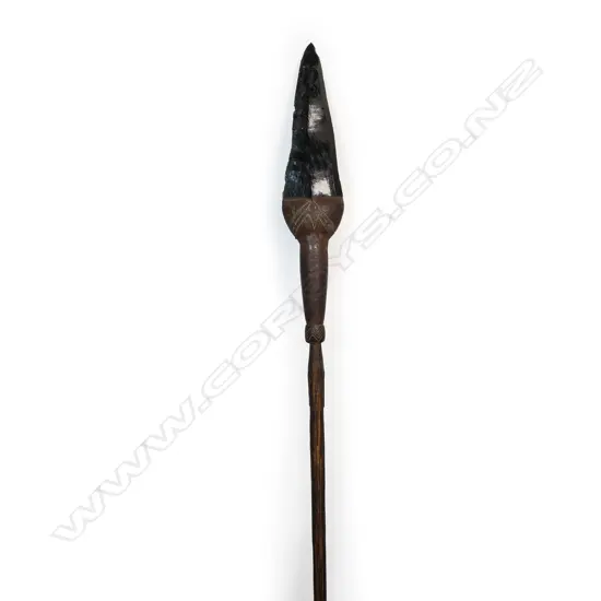 An obsidian bladed spear