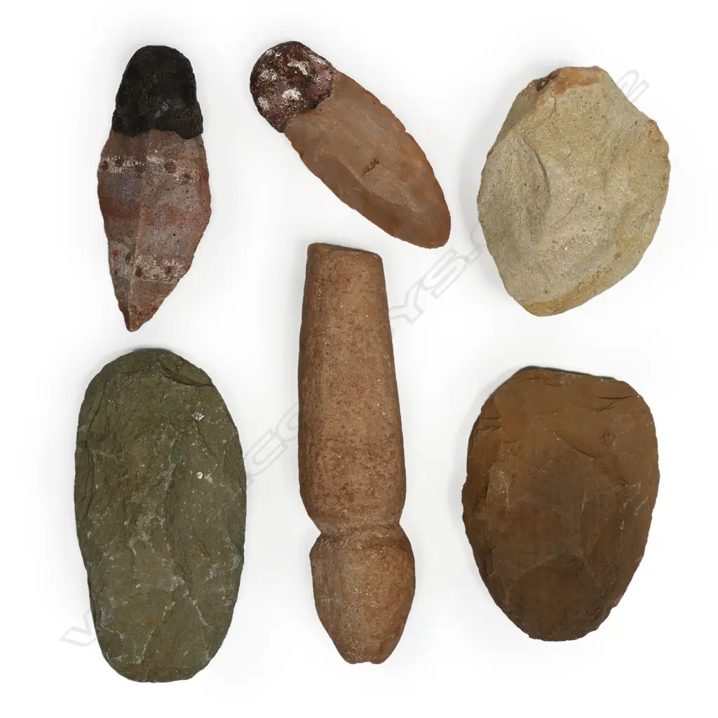 Six Aboriginal stone artefacts Image 1++