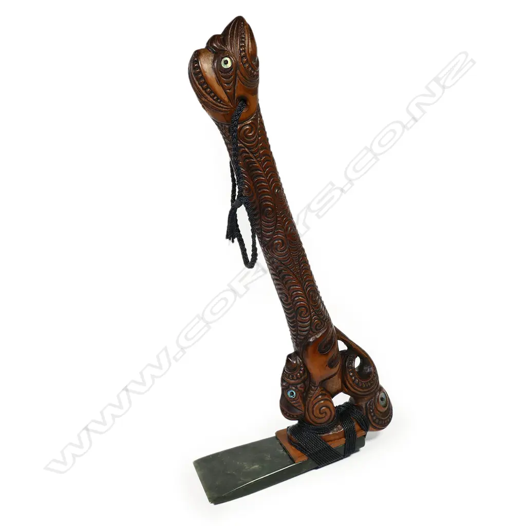 A late 20thC Māori toki poutangata Image 1++