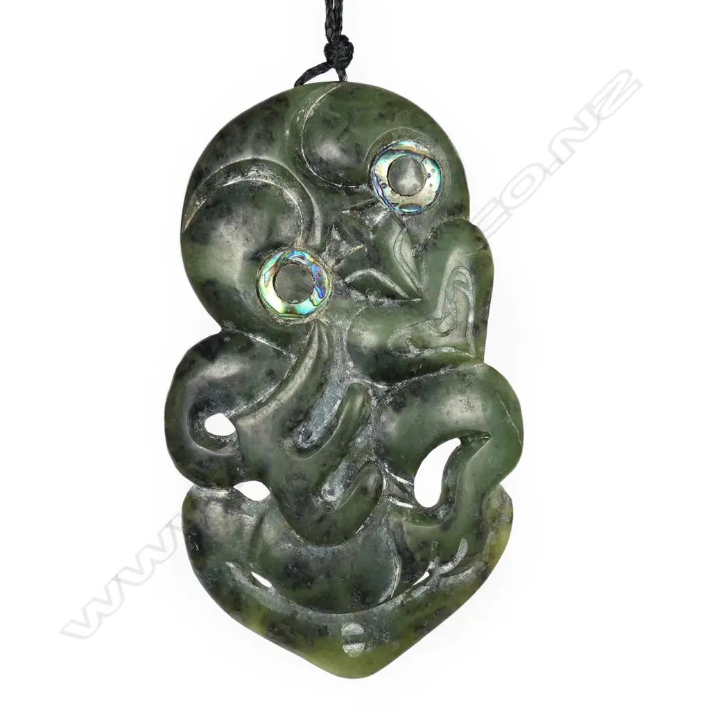 A c.1900 pounamu hei tiki Image 1++