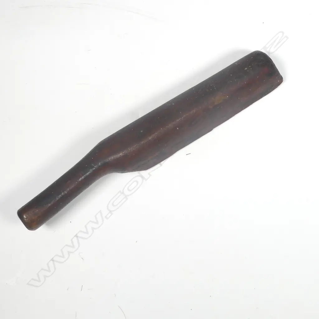 An old carved tropical hardwood tapa beater or carvers mallet Image 1++