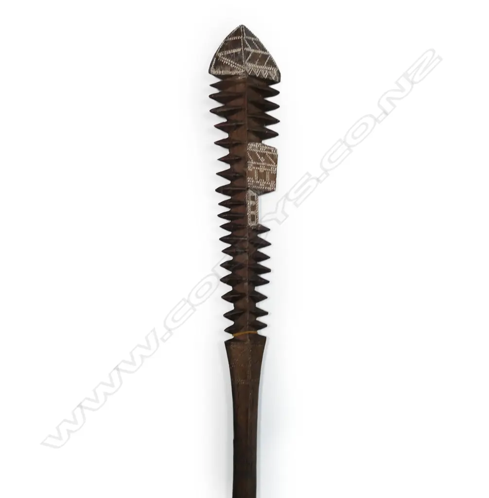 An old Samoan carved wood club Image 1++