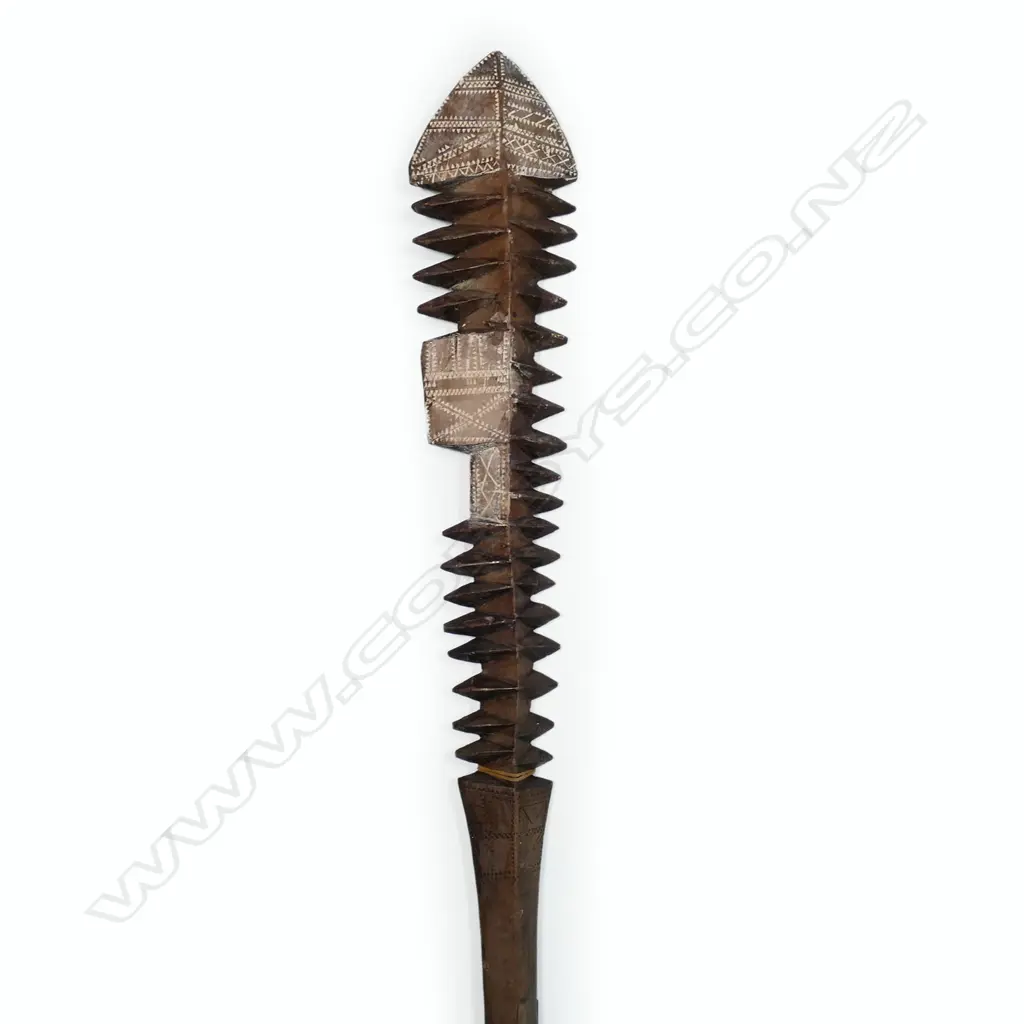An old Samoan carved wood club Image 1++