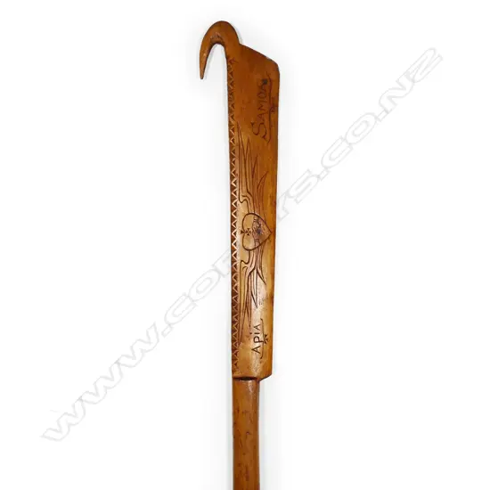 Vintage Samoan carved wood Nifo'oti (cane knife)