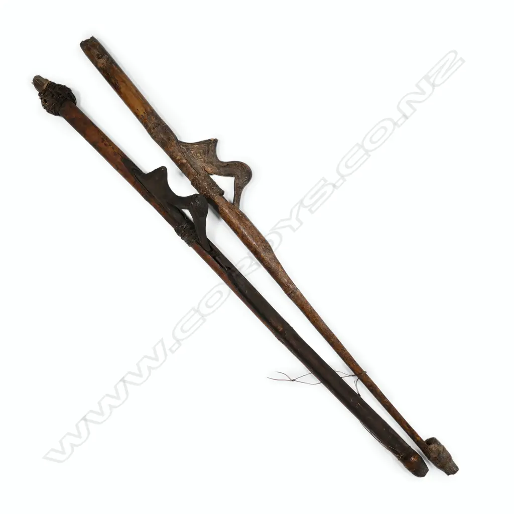 Two old PNG spear throwers Image 1++